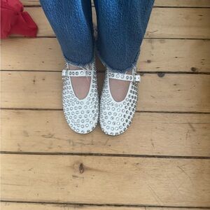 Tony Bianco White Crystal Ballet Flats